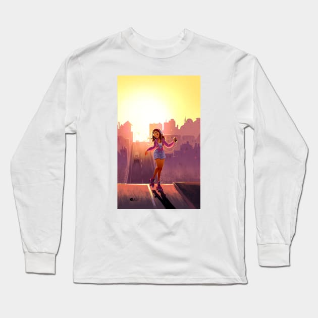 Skates Long Sleeve T-Shirt by cseguritanart